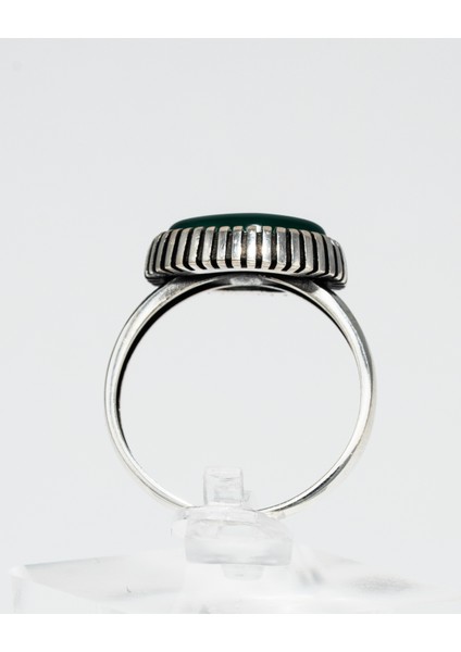 Turkuaz Taşlı 925 Ayar Gümüş Erkek Yüzük – Özgün ve Sanatsal Tasarım