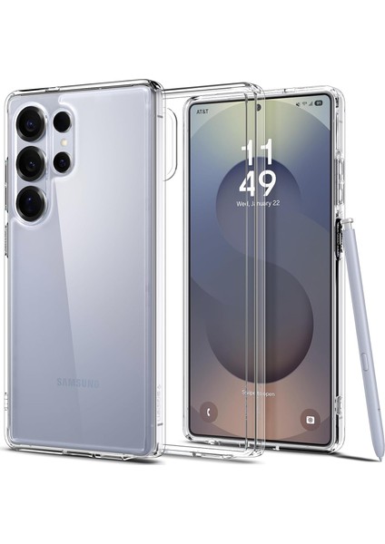 Galaxy S25 Ultra ile Uyumlu Ince Kılıf Ultra Hybrid Sararma Karşıtı Duraclear Hava Kanalı Teknolojisi Askeri Sınıf Koruma Crystal Clear Şeffaf Kapak - ACS08961