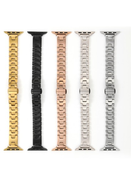 Apple Watch 4/5/6/7/8/9/10/se/ultra/ultra2/ultra3 44MM/45MM/49MM ve Seri 10/11 46MM Uyumlu Metal Kordon