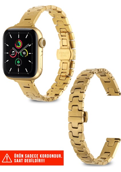 Apple Watch 4/5/6/7/8/9/10/se/ultra/ultra2/ultra3 44MM/45MM/49MM ve Seri 10/11 46MM Uyumlu Metal Kordon