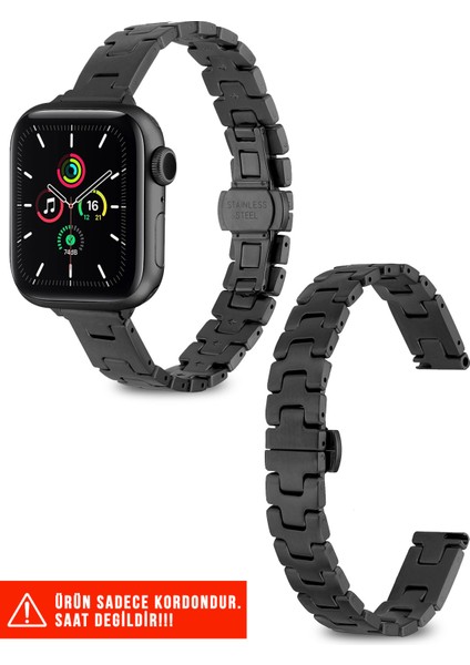 Apple Watch Seri 2/3/4/5/6/7/8/9/se 38MM 40MM 41MM ve Seri 10/11 42MM Uyumlu Metal Kordon