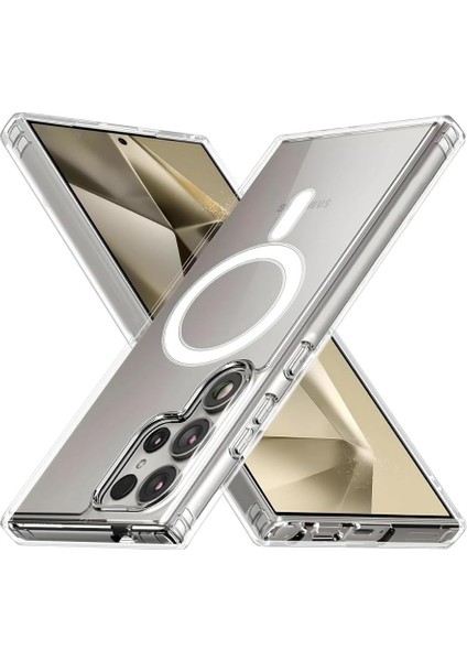 Psr Aksesuar Galaxy S23 Ultra Magsafe Uyumlu Şeffaf Kılıf – Manyetik Kablosuz Şarj Destekli, Darbe Emici ve Dayanıklı Koruma, Ince ve Hafif Tasarım