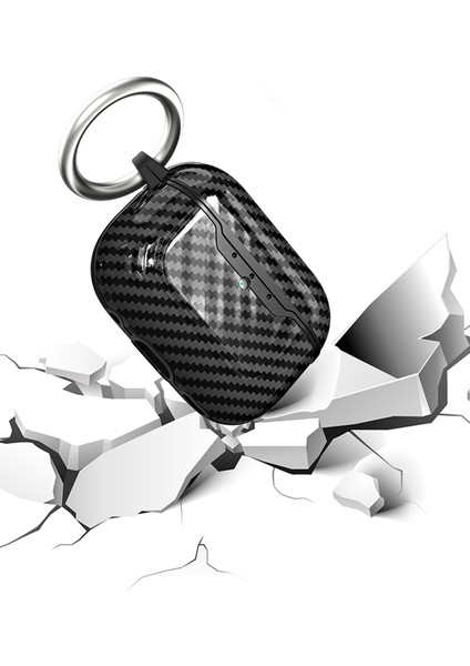 Apple Airpods Pro 3 Uyumlu Karbonfiber Dokulu Darbelere Karşı Korumalı Askı Aparatlı Silikon Kılıf modelleri