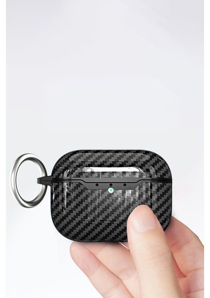 Apple Airpods Pro 3 Uyumlu Karbonfiber Dokulu Darbelere Karşı Korumalı Askı Aparatlı Silikon Kılıf fırsatları
