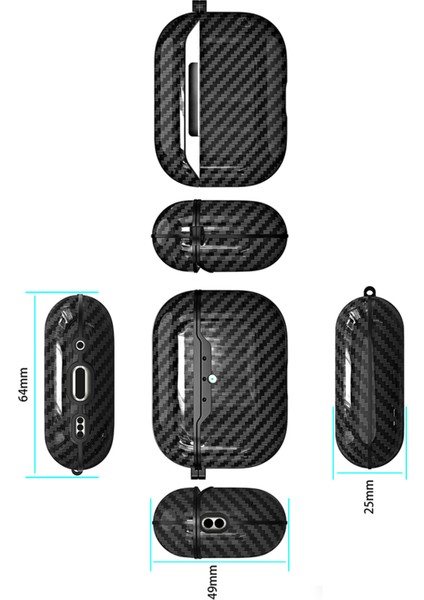 Apple Airpods Pro 3 Uyumlu Karbonfiber Dokulu Darbelere Karşı Korumalı Askı Aparatlı Silikon Kılıf indirimleri