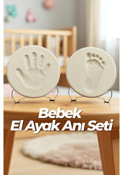 Bebek El Ayak Izi Anı Seti - Yeni Doğan Bebek Kişiselleştirilebilir Kil - El ve Ayak Için