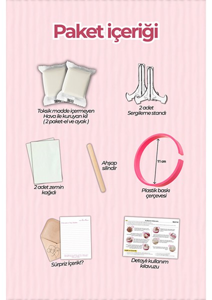 Bebek El Ayak Izi Anı Seti - Yeni Doğan Bebek Kişiselleştirilebilir Kil - El ve Ayak Için fiyatları