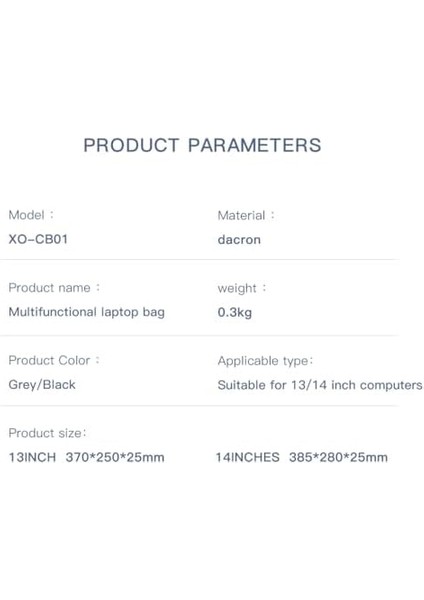 14INÇ Laptop Çantası, Suya Dayanıklı, Ultra Hafif, 5 Bölmeli Geniş Kapasiteli, Özel Yumuşak Iç Doku, Şıf ve Modern Tasarım, 38X28X2 Ölçülerinde, CB01 fiyatları