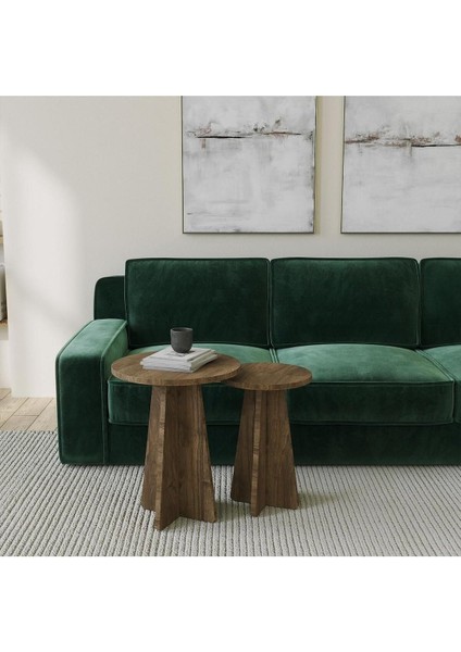 Mushroom 2 Li Sehpa Seti/ceviz