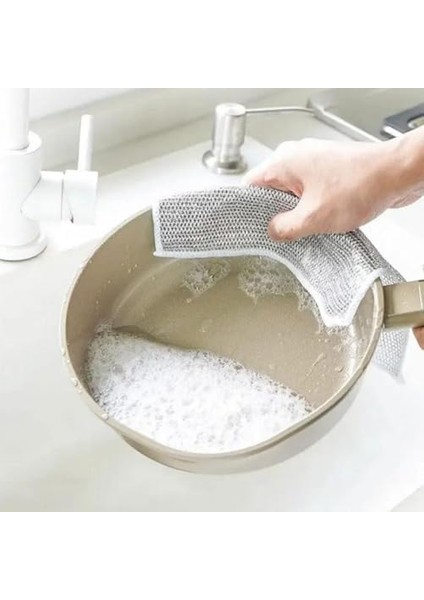 Gümüş Tel Bez Temizleme Bezi Yağsız Bez Izgaralar Soba Bulaşık Yıkama Cleanin Ev Pot X6D5 ve Yıkama Bezi modelleri