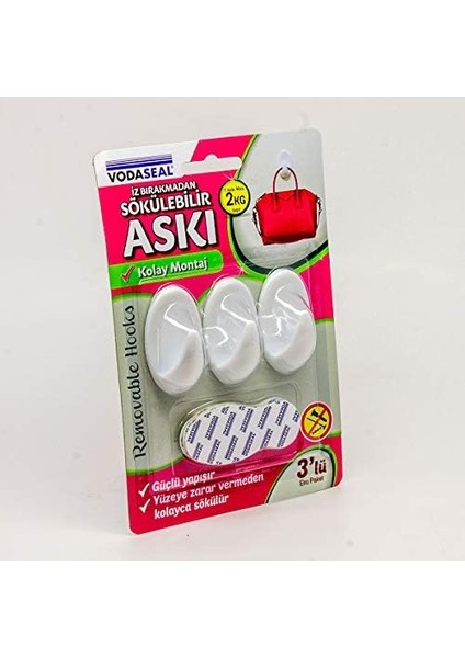 53.01.054 3&apos;lü Beyaz Iz Bırakmayan Askı, Beyaz fiyatları