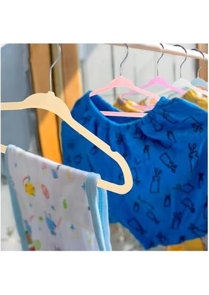 10 Adet Çocuk Bebek Askısı, Kadife Kaymaz Sağlam Askısı, 360 Derece Döner Kancalı Gömlek Tshirt Mont Askı (Ekru) fiyatları