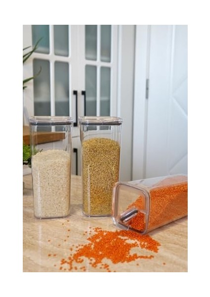 Pratik Kapak Saklama Kabı 3 x 1,2 L, Çok Renkli modelleri