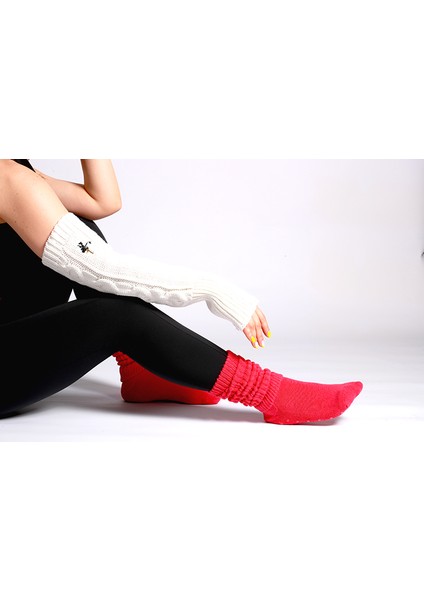 Yün Kolluk/Tozluk İşlemeli Beyaz indirimleri