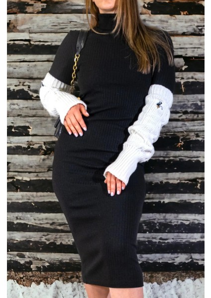 Yün Kolluk/Tozluk İşlemeli Beyaz