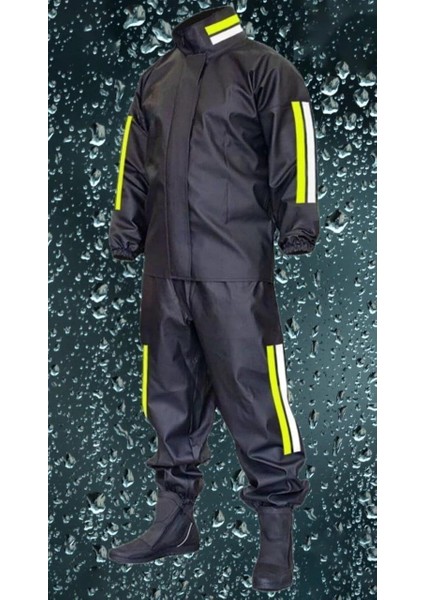 Premium Motorcu Kurye Yağmurluk Takım Su Geçirmez Pvc Kumaş Reflektörlü Tübitak Onaylı - Siyah modelleri