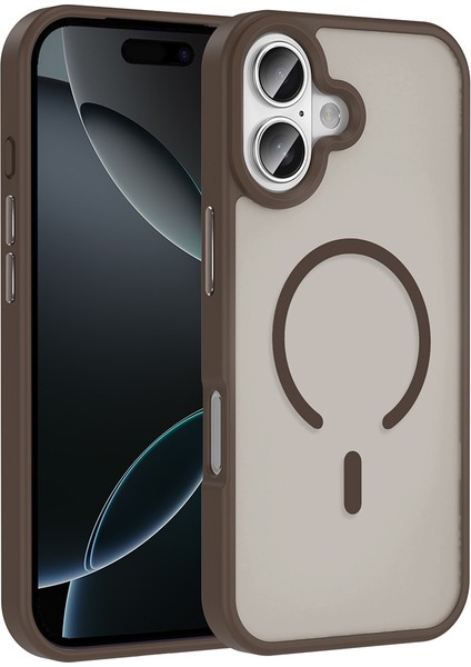 iPhone 17 Kılıf M-Safe Şarj Özellikli Mat Arka Yüzey Tkdw Sio Kapak - Desert Titanyum