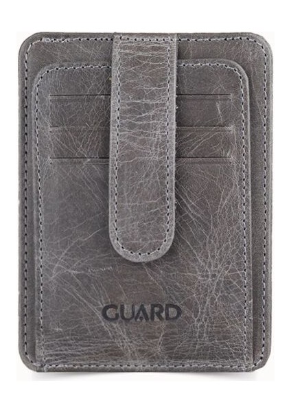 Guard Dikey Crazy Gri Deri Kartlık
