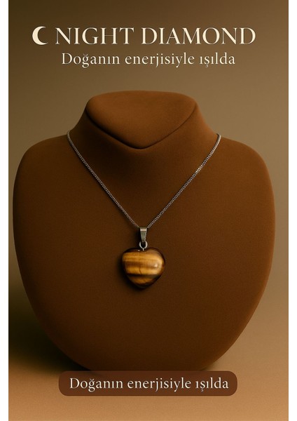 Kadın Kolye Kaplangözü Doğal Taş Zincirli Kolye