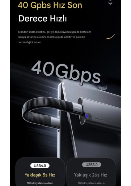 Thunderbolt 4 Usb 4.0 E-Marker Akıllı Çip 240W 40Gbps 8K+4K Type-C Video Görüntü Hızlı Şarj ve Data Video Kablosu Ce Lisanslı Sertifikalı Orjinal fırsatları