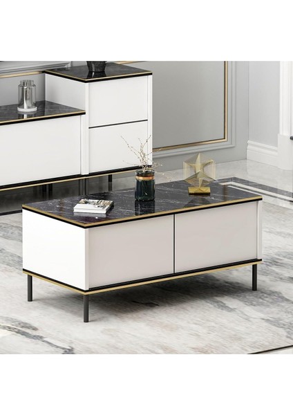 Dizayn Imaj Orta Sehpa Beyaz (Mermer Desen)