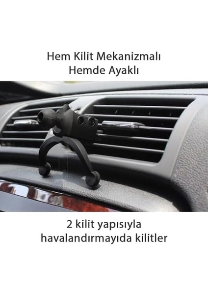 NR80 Araç Içi Havalandırma Kilitlenebilir Ayaklı Sağlam Telefon Tutucu Tek El Kullanım fiyatları