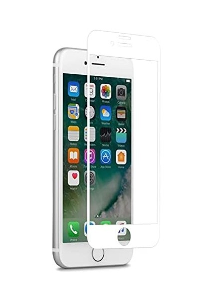 7 / 8 Için Ekranı Tam Kaplayan Cam Ekran Kırılmaz Cam Full Cover Tam Koruma Beyaz