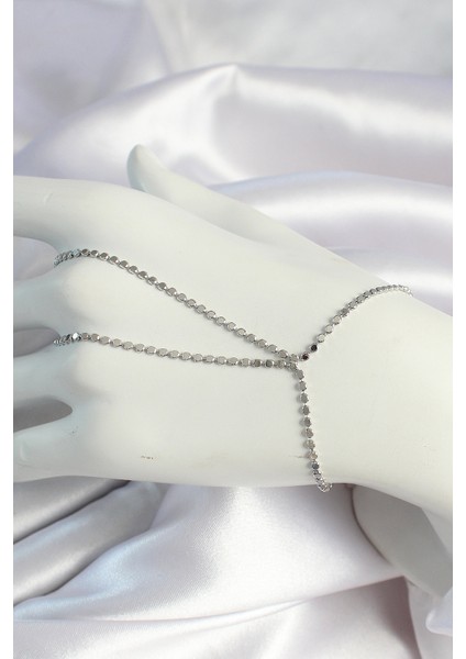 Pirinç Gümüş Renk Ezme Zincirli Şahmeran - Lisinya