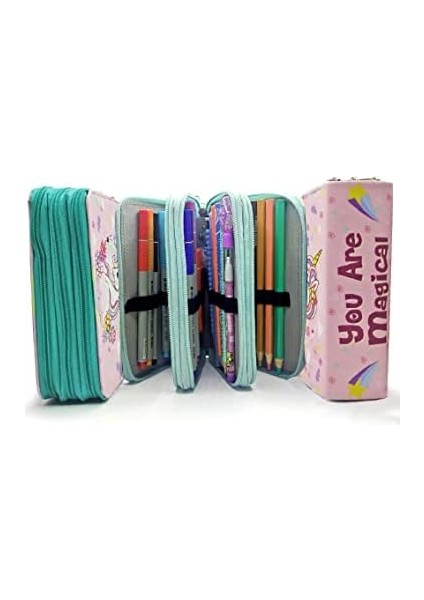 Kutusu Temalı Organizer Vegan Deri Üç Bölmeli - Yeşil, fiyatları