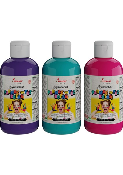 Rose Mor, Fuşya, Turkuaz Parmak 3&apos;lü Set 3X250 gr