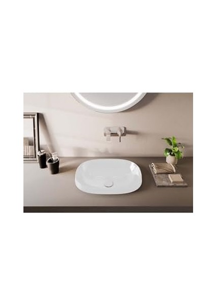 Frame 5652B403-0016 Tezgah Üstü Oval Lavabo 55 Cm, Beyaz fiyatları