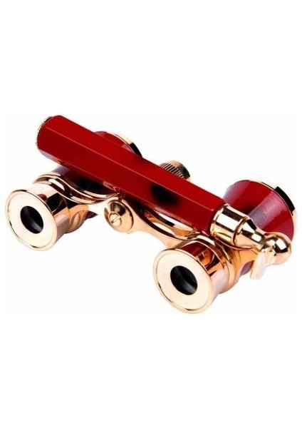 Nefis Işlemeli, Tiyatro / Opera Dürbünü 3X25 Prinç Metal Kaplamalı Retro Kahverengi - Lisinya