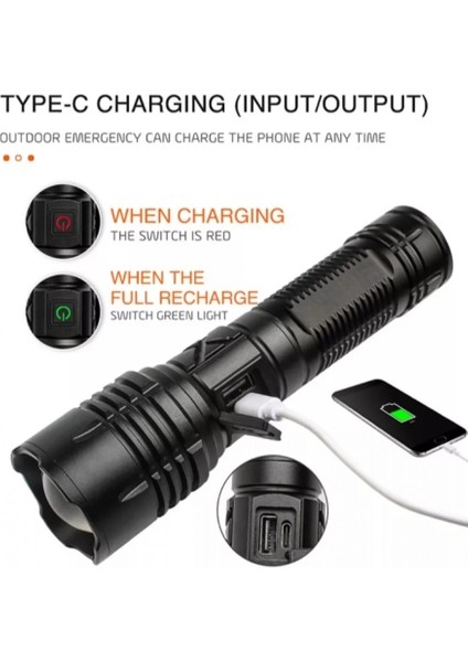 F-38 Yüksek Güç Ultra Spot Uzun Menzilli El Feneri Şarj Edilebilir LED Güçlü El Fener Aydınlatma ( Lisinya ) fiyatları