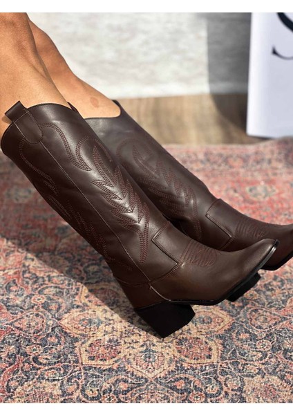 Alsvin Hakiki Deri Kadın Acı Kahve Kovboy Çizme fırsatları