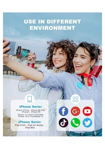 ile Uyumlu Kablosuz Mikrofon, Telefon Video Kaydı Için Klipsli Mikrofon Tiktok Youtube Canlı Yayın Vlog (Uygulama/ Gerekmez) fiyatları