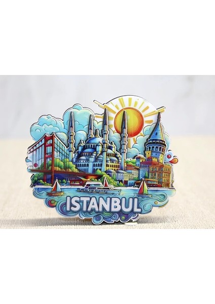 Ahşap Istanbul Temalı Magnet ALK4600 ( Lisinya )
