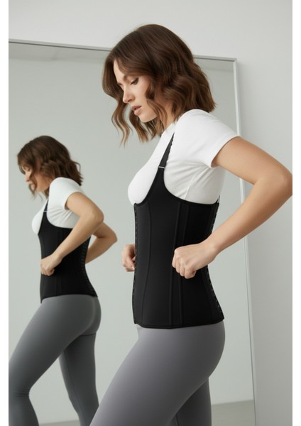 Kadın Lohusa Göbek Karın Toparlaryıcı Balenli Lateks Korse