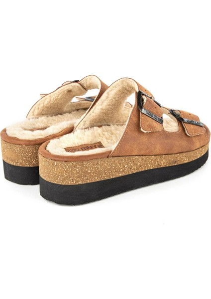 Bellatrix – Kışa Hazır Krem Tokalı Ortopedik Tüylü Terlik modelleri