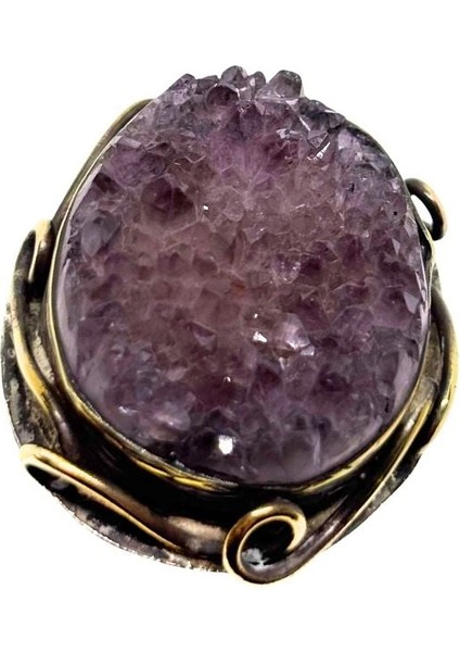 Otantik Parça Ametist Taşı Gümüş Vintage Kadın Yüzük fiyatları