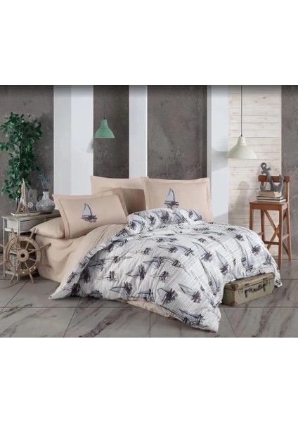 Hobby Çift Kişilik Ranforce Nevresim Takımı Milena Mavi