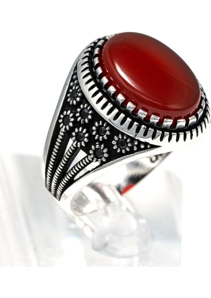 Akik Taşlı 925 Ayar Gümüş Erkek Yüzük – Asil ve Etkileyici Tasarım modelleri