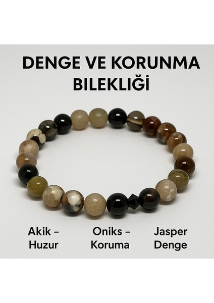 Orijinal Doğal Taş El Yapımı Enerji - Uyum - Denge Sağlayan Bileklik-45