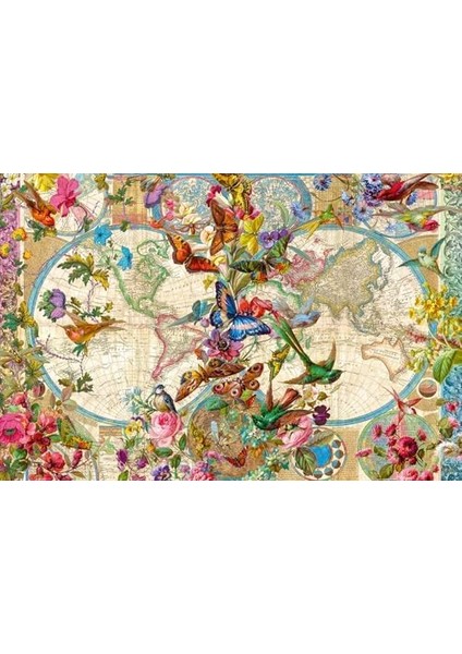 Bulmaca 17117 - Kelebekler ile Dünya Haritası - Yetişkinler ve 14 Yaş ve Üstü Çocuklar Için 3000 Parçalı Bulmaca fiyatları