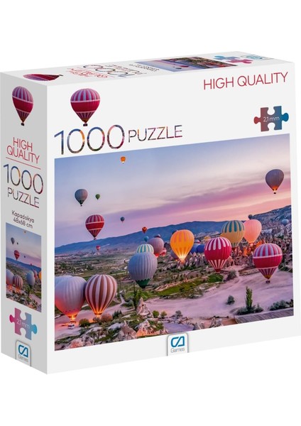 Games Kapadokya 1000 Parça 2,2mm Kalınlık 48X68CM Profesyonel Hobi Puzzle Yapboz Serisi