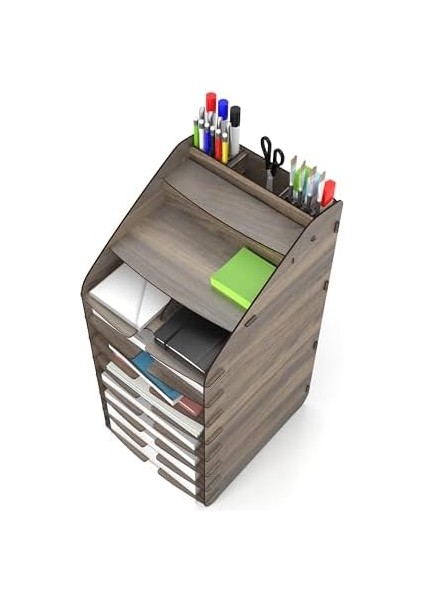 Tower Ofis Masaüstü Organizer 10 Kat A4 Evrak Rafı (Ceviz) fiyatları