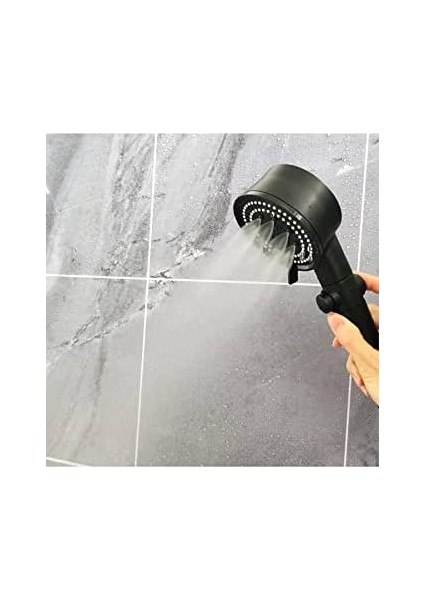 Turbo Fan 5 Fonksiyonlu Duş Başlığı El Duşu Handshower, Siyah modelleri