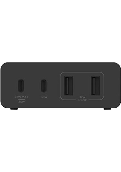 108W Gan USB Çoklu Şarj Istasyonu, 2 USB Type-C And 2 USB A Hızlı Masaüstü Şarj Istasyonu (, Pro, Air,, Pro, Max, Mini, iPad Pro, Air - Siyah) modelleri