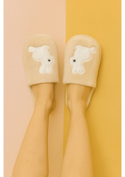 Lapıno Tavşanlı Kadın Ev Terliği Günlük Rahat Kışlık Terlik