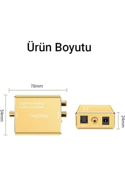 Koaksiyel Toslink Optik To 3.5mm Rca Analog Ses Çevirici fiyatları