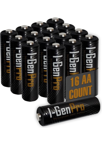 Pro P133 16 Adet Aa 2950 Mah Şarj Edilebilir Pil 1.2V Ni-Mh Şarjlı Pil